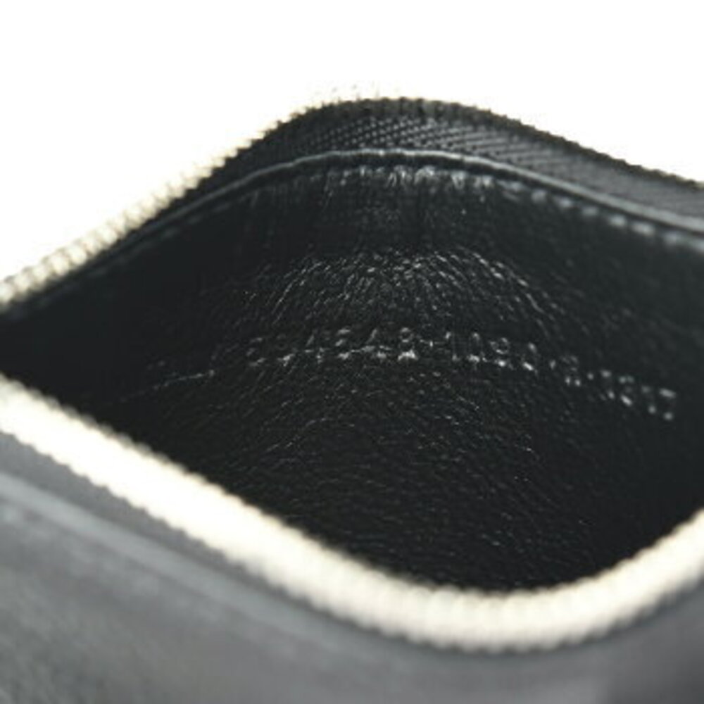 Balenciaga coin card case cash neck strap black leather key ring purse wallet - Picture 5 of 6